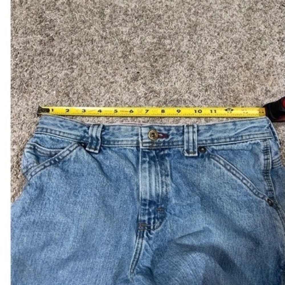 Y2K Vintage Lee Carpenter Jeans Women Distressed Raw Hem Light Wash Crop Pants 6 - Picture 6 of 8